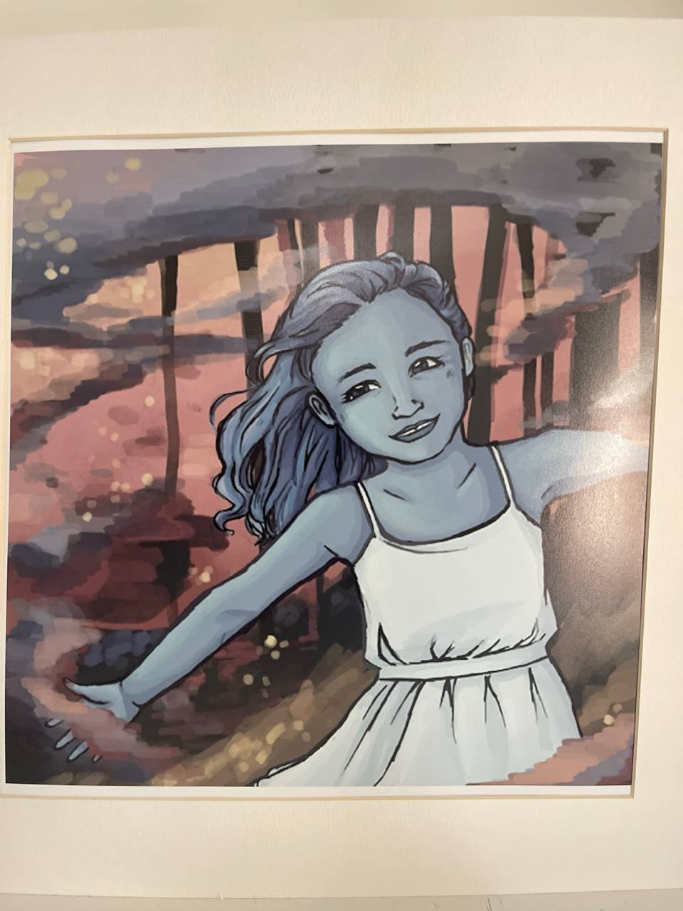 Summer Light - Portrait with blue-toned figure against sunset