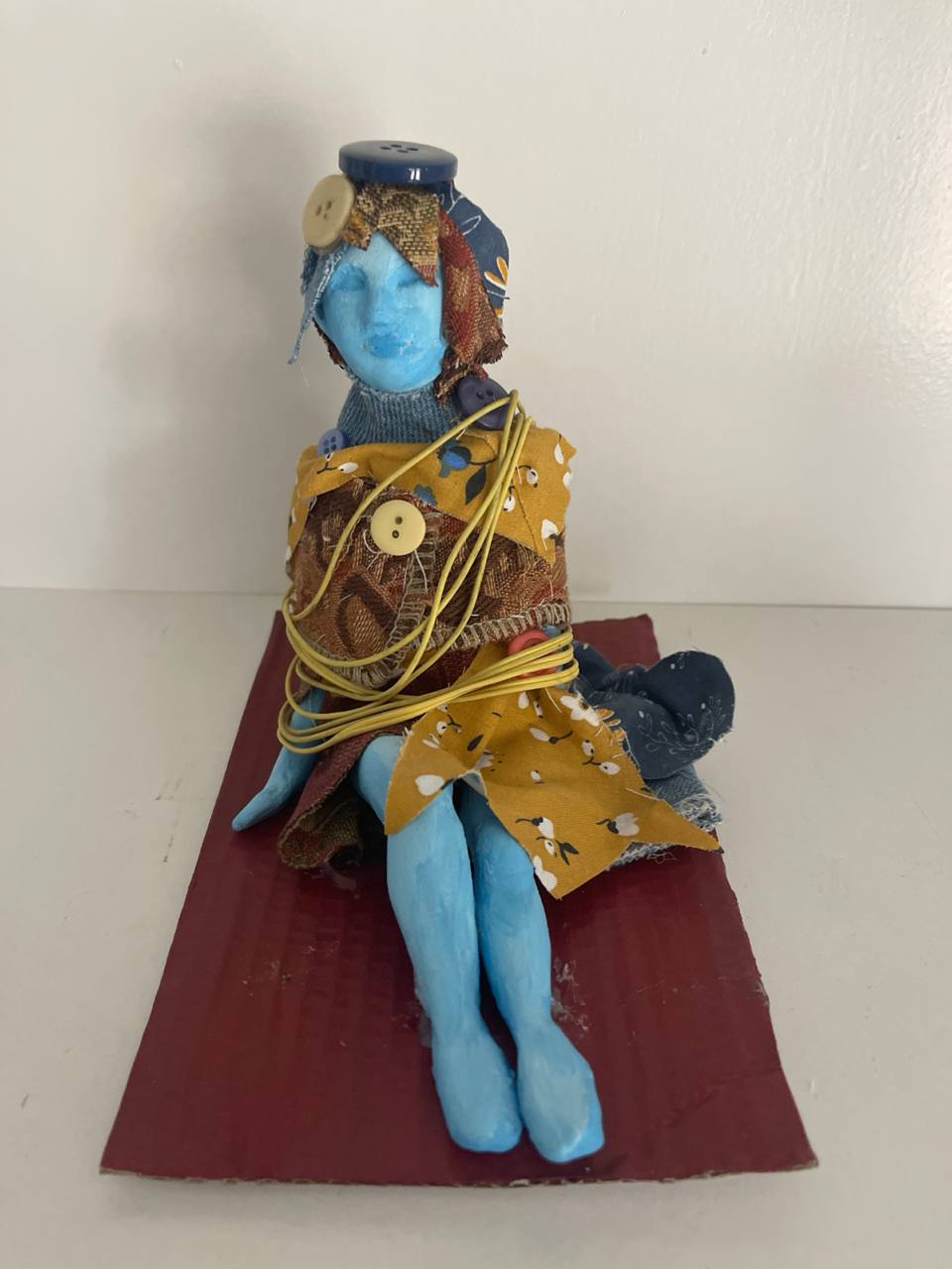 Assembled Self - Mixed media figure with fabric and found objects